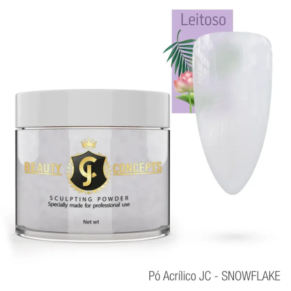Pó Acrílico Snowflake (leitoso) JC Beauty Concepts - 43g