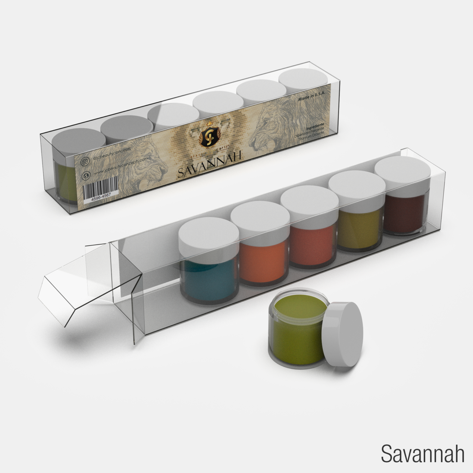 Coleção Acrílica Savannah JC Beauty Concepts  6 cores - Imagem 2