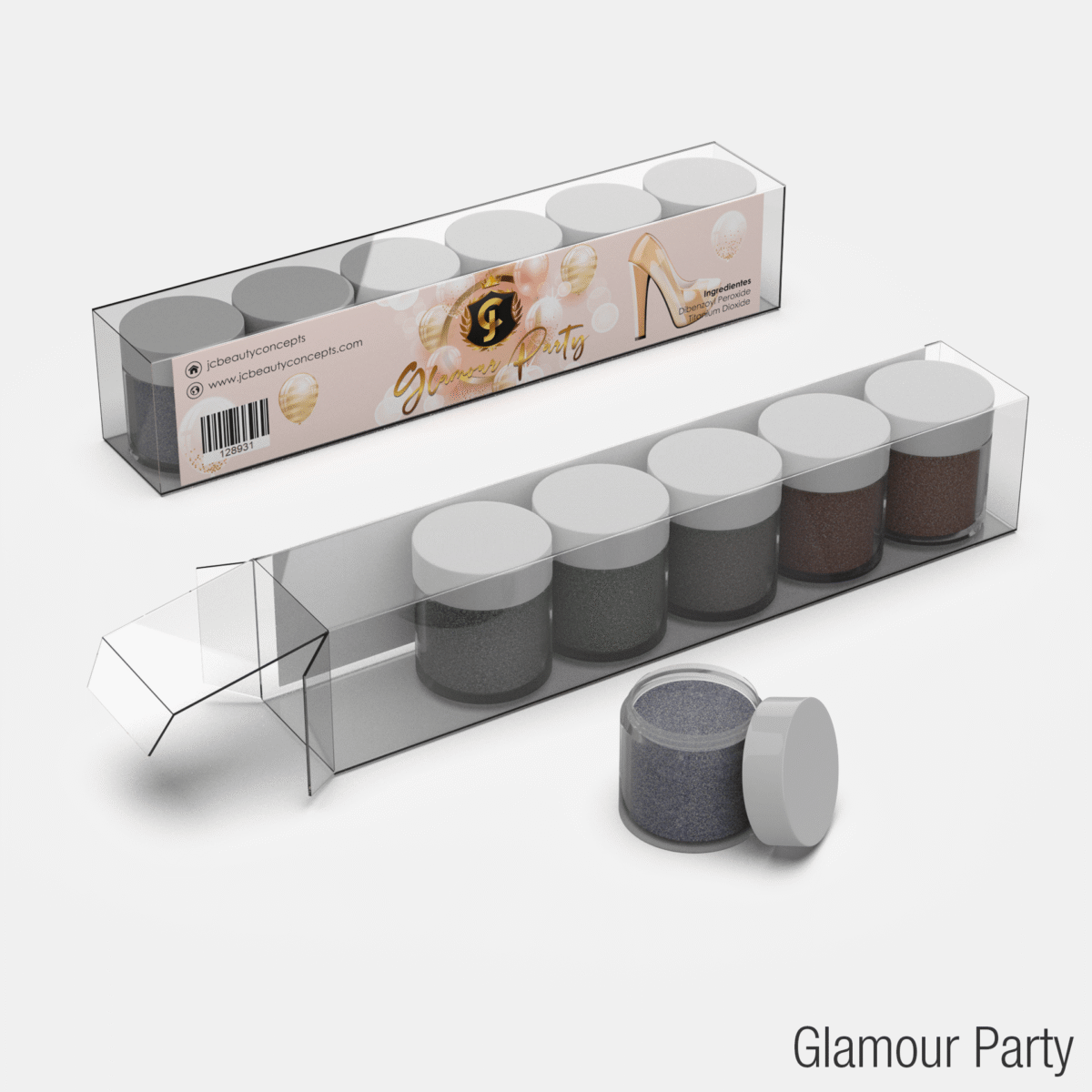Coleção Acrílica Glamour Party JC Beauty Concepts 6 cores - Imagem 2
