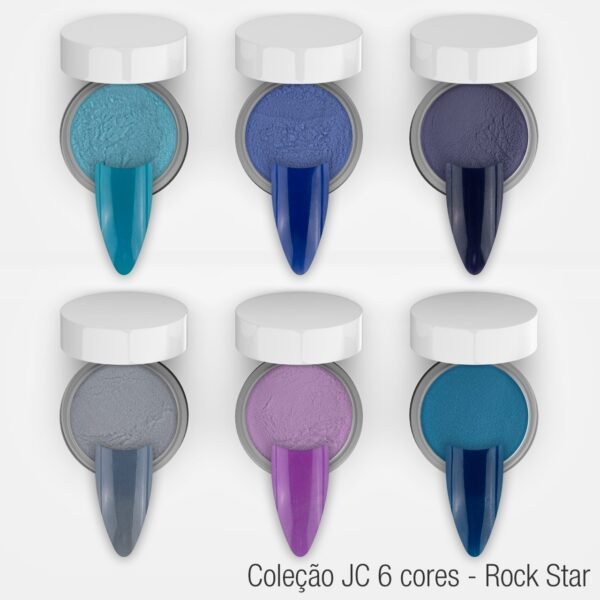 Coleção Acrílica Rock Star JC Beauty Concepts 6 cores