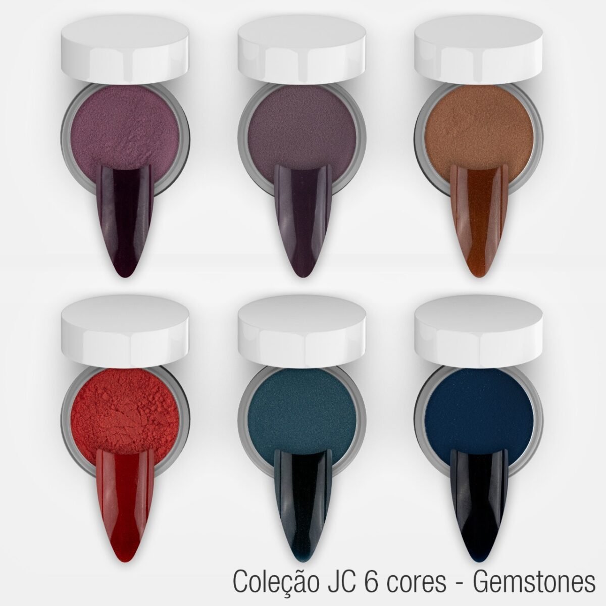 Coleção Acrílica Gemstone JC Beauty Concepts 6 cores - Imagem 1