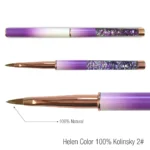 Pincel para Pó Acrílico Nº2 Lilás Helen Color 100% Kolinsky