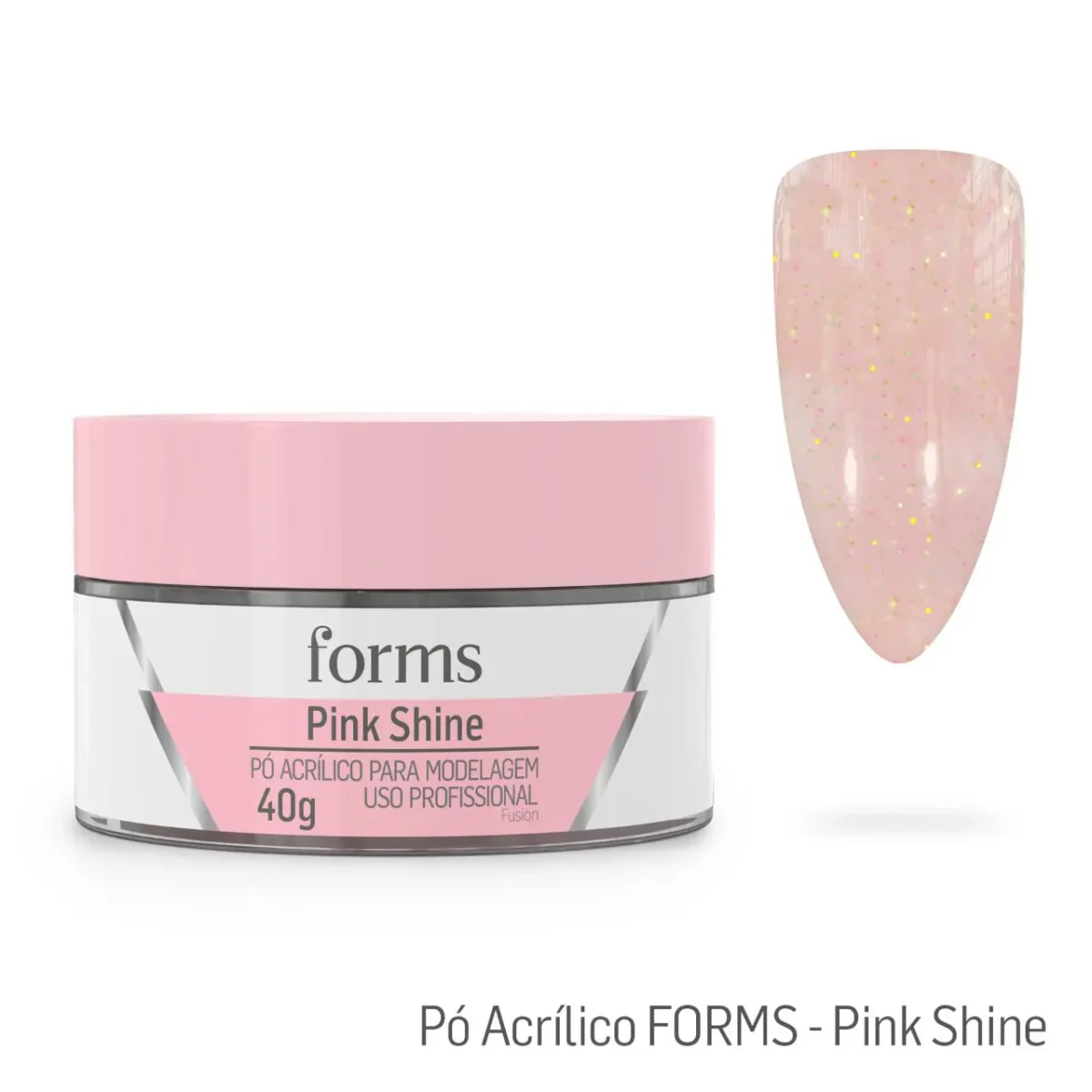 Pó Acrílico Para Modelagem Pink Shine - Forms - Imagem 1