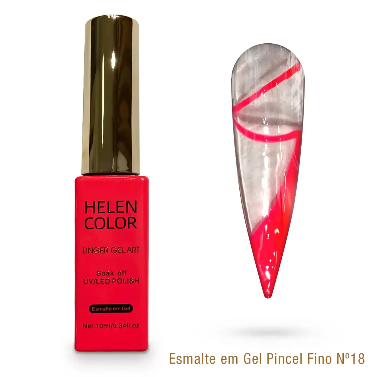 Esmalte em Gel Pincel Fino Helen Color 10ml - 18 - Imagem 1