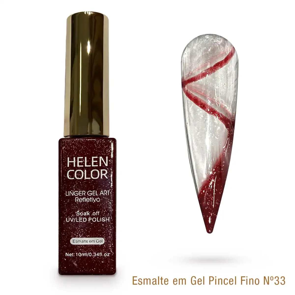 Esmalte em Gel Pincel Fino Helen Color 10ml - 33 - Imagem 1