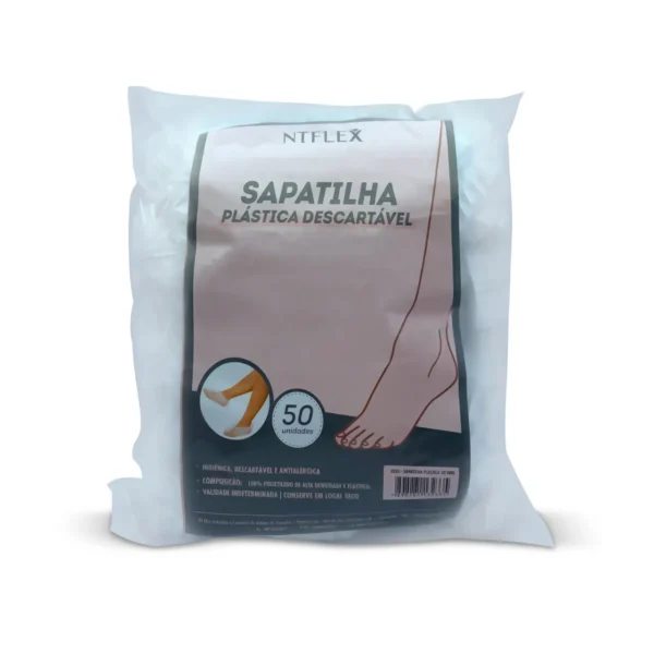 Sapatilha Ntflex Plástica Descartável com 50 Unidades
