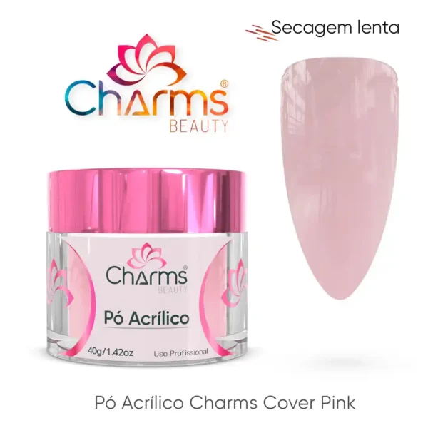 Pó Acrílico Charms Beauty - Cover Pink - 40g (secagem lenta)
