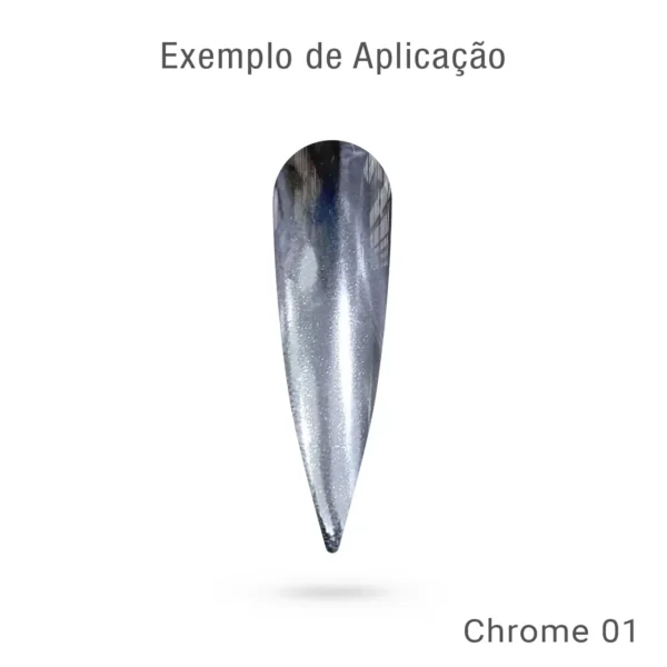 Pó Chrome 01 Charms Beauty - Efeito espelhado