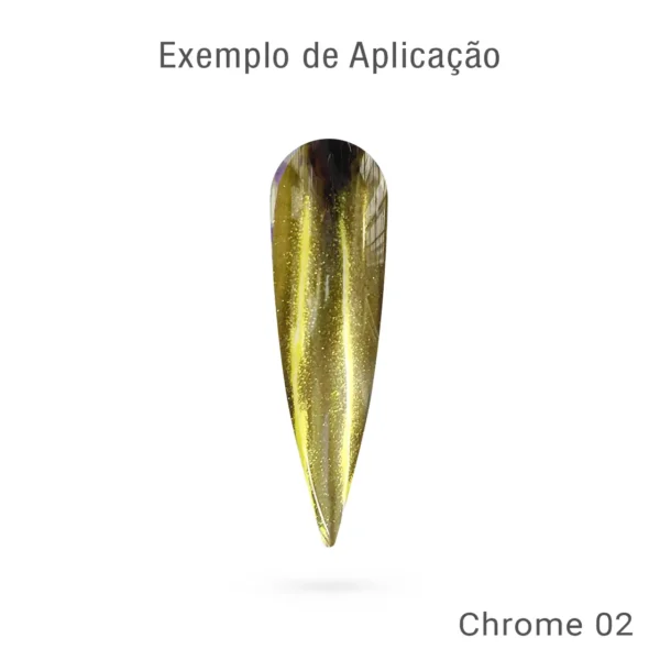 Pó Chrome 02 Charms Beauty - Efeito espelhado