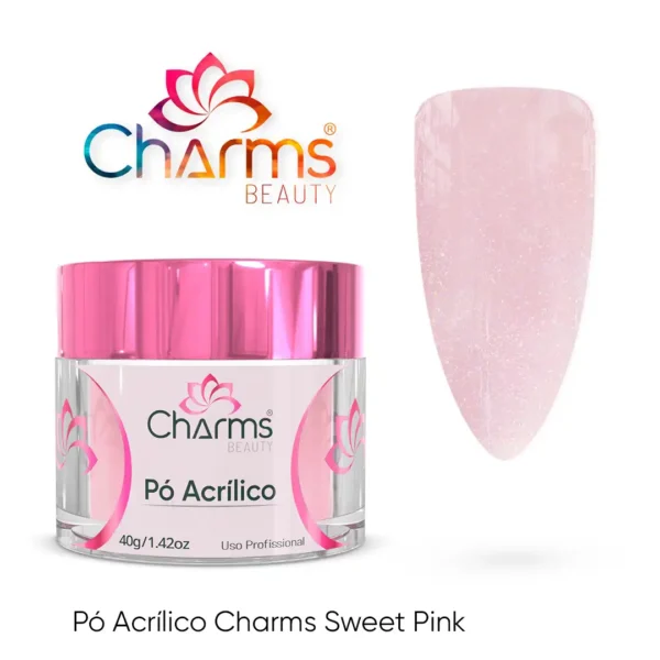 Pó Acrílico Charms Beauty - Sweet Pink- 40g