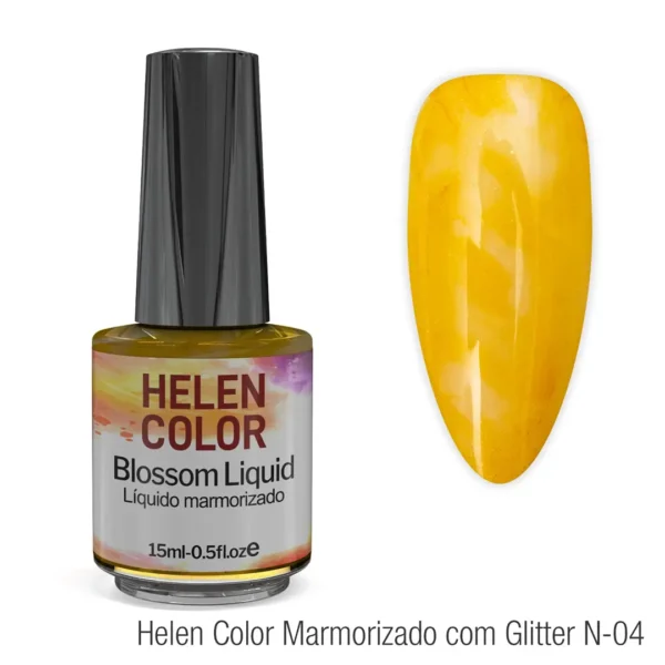 Líquido marmorizado Helen Color 15ml - Com Glitter - N-04