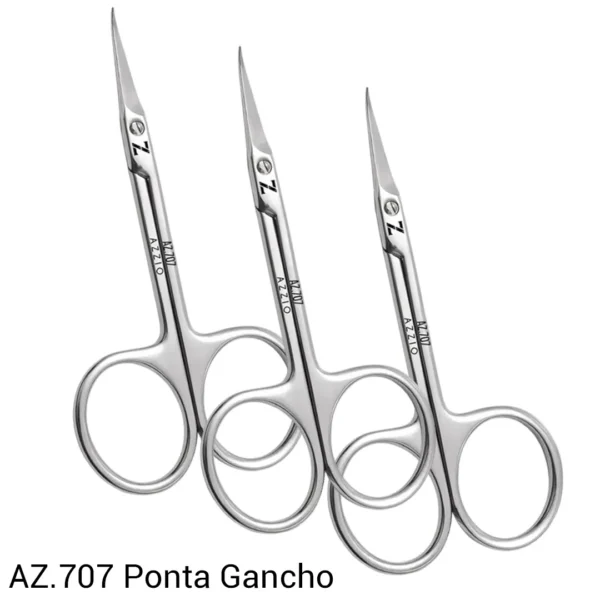 Kit 3 Tesouras Ponta Gancho Azzio - AZ.707